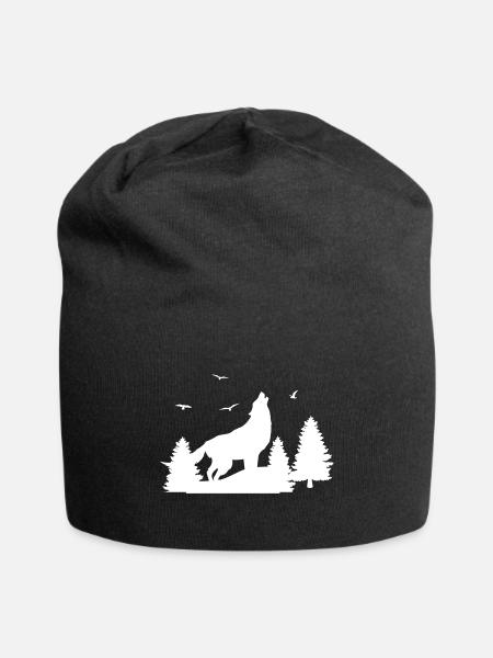 Wolf Wald - Jersey-Beanie - Schwarz