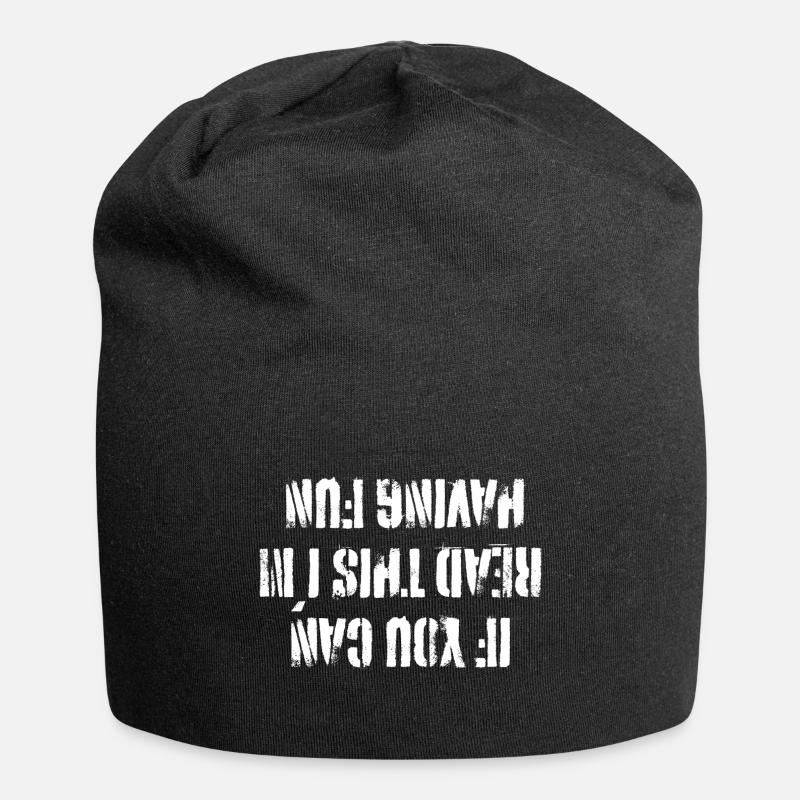 If you can read this I´m having fun - Jersey-Beanie - Schwarz