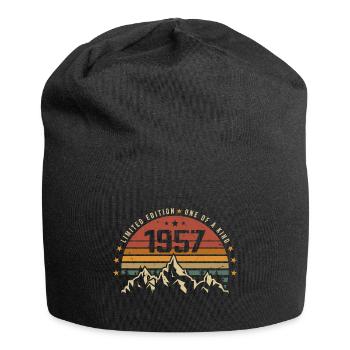 Born in 1957 - Vintage Birthday Gift 1957 - Jersey Beanie - black - Front