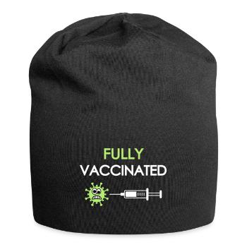 Vollständig geimpft, covid, fully vaccinated - Jersey-Beanie - Schwarz - Vorne