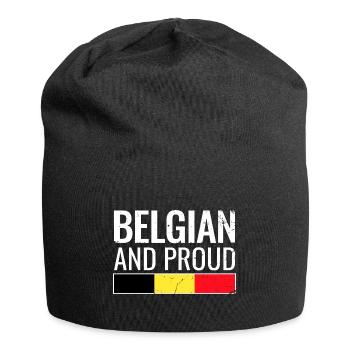 Belgian and proud Belgian flag - Jersey Beanie - black - Front