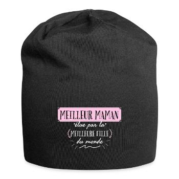 Meilleure maman du monde. - Bonnet en jersey - noir - Devant