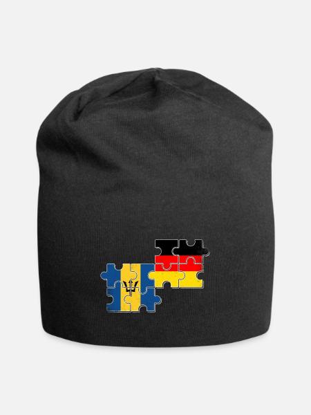 Barbados Deutschland Flagge - Jersey-Beanie - Schwarz