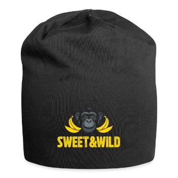 Süß und Wild - Jersey-Beanie - Schwarz - Vorne