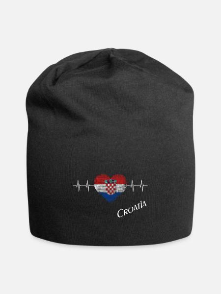 Croatia Heartbeat - Jersey-Beanie - Schwarz