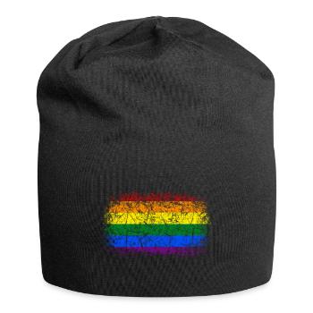Rainbow Flag Used Look - Jersey Beanie - black - Front