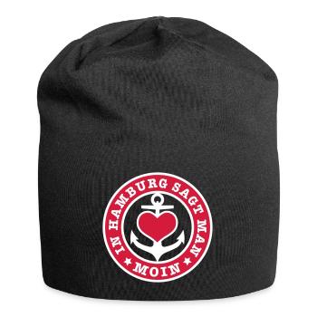 A Hambourg, ils disent MOIN / ancre / bas-allemand - Bonnet en jersey - noir - Devant