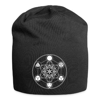 Heilige Geometrie Metatrons Würfel Mathematik - Jersey-Beanie - Schwarz - Vorne