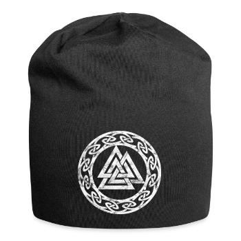 Vintage Valknut Odin symbole Vikings caractères Pagan - Bonnet en jersey - noir - Devant