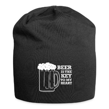 Beer Key Pils coeur bière amour idée cadeau - Bonnet en jersey - noir - Devant