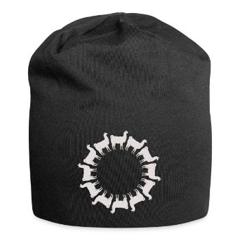 Lama alpaga dans un cercle - Bonnet en jersey - noir - Devant
