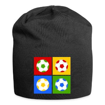 Fußball Pop-Art - Jersey-Beanie - Schwarz - Vorne