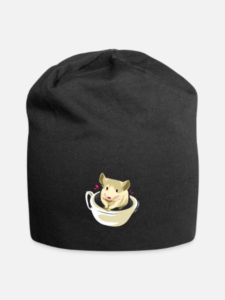 Cadeau pour animal domestique rongeur chinchilla amérique du sud - Bonnet en jersey - noir