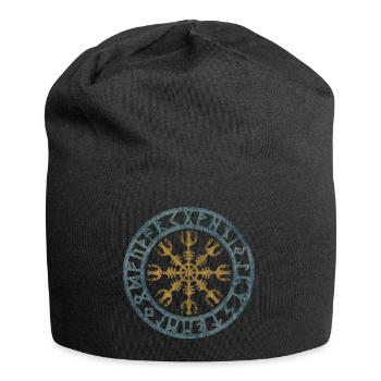 Vintage Helmet of Awe Viking Symbol Runes - Jersey Beanie - black - Front