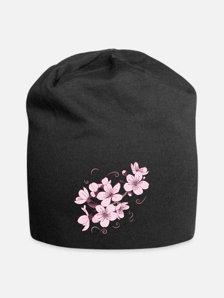 Blume Japanisch Cooles Geschenk - Jersey-Beanie - Schwarz