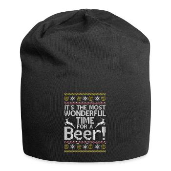 Christmas Sweater Best Time for Beer Fun - Jersey Beanie - black - Front