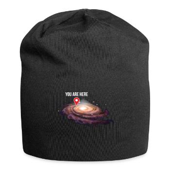 Universum Standort in der Galaxie Cooles Geschenk - Jersey-Beanie - Schwarz - Vorne