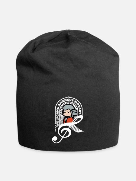 Mozart Doux Portrait Note Blanc Cadeau cool - Bonnet en jersey - noir