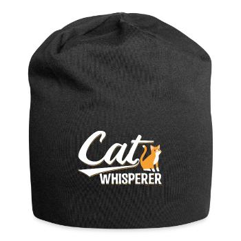 Cat Whisperer Funny Gift - Jersey Beanie - black - Front