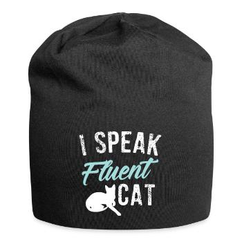 Je parle chat fluide Cadeau drôle - Bonnet en jersey - noir - Devant