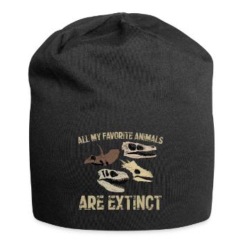 Dinosaurier Lieblingstiere sind ausgestorben - Jersey-Beanie - Schwarz - Vorne
