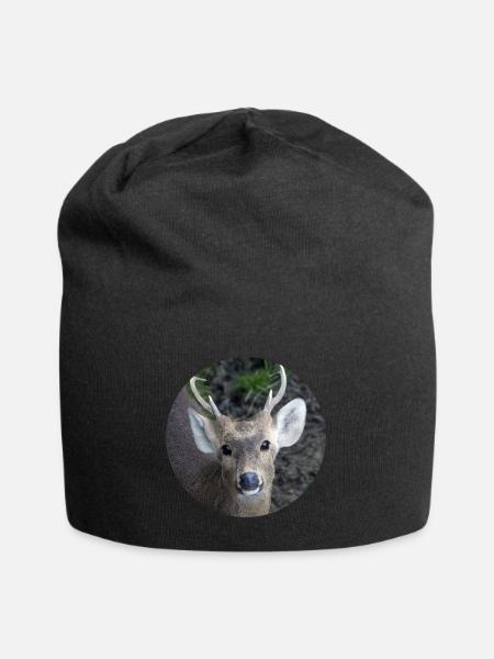 Cerf Fauve Cerf Cerf Renne - Bonnet en jersey - noir