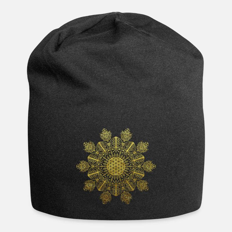 Cadeau de bouddhisme yoga fleur de vie - Bonnet en jersey - noir