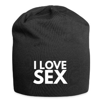 i love sex - Jersey-Beanie - Schwarz - Vorne
