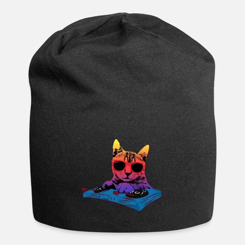 DJ de musique de chats - Bonnet en jersey - noir