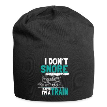 Snoring like a train dreaming - Jersey Beanie - black - Front