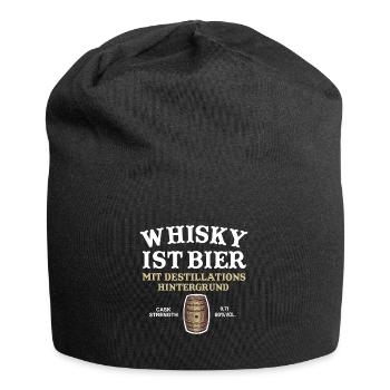 Whisky ist Bier cooler Spruch - Jersey-Beanie - Schwarz - Vorne