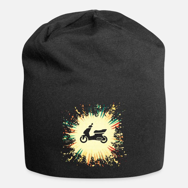 Motorroller Mofa - Jersey-Beanie - Schwarz