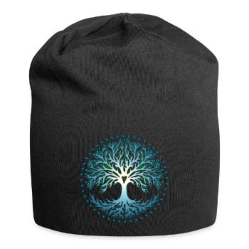 Baum des Lebens Yggdrasil Weltenbaum, tree of life - Jersey-Beanie - Schwarz - Vorne