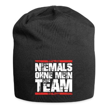 niemals ohne mein team - Jersey-Beanie - Schwarz - Vorne