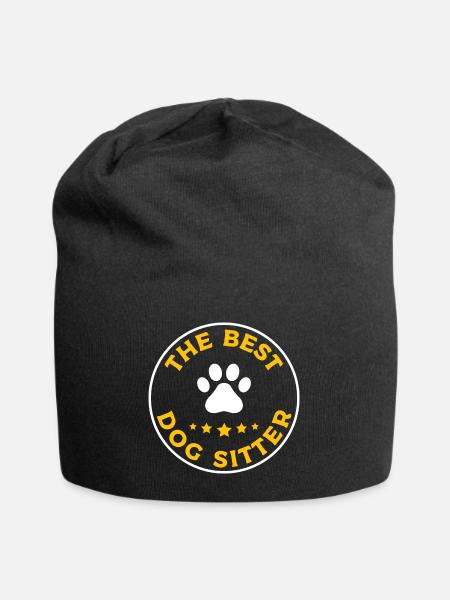 Hundesitter - Jersey-Beanie - Schwarz