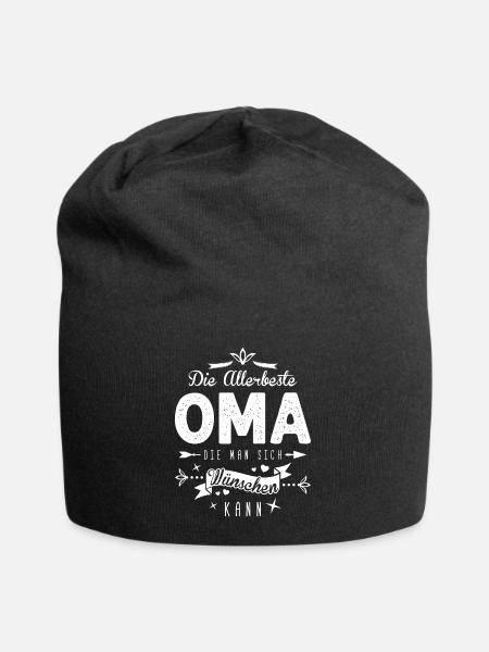 Die Beste Oma Spruch - Jersey-Beanie - Schwarz