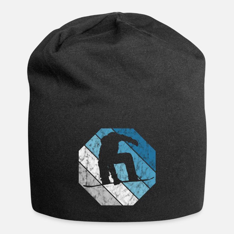 Snowboard Snowboarder Snowboarding Retro Gift - Jersey Beanie - black