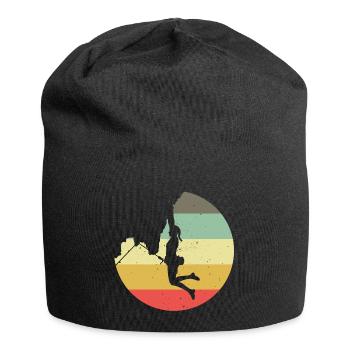 Mountaineering Climbing Gift Bouldering Retro Cool - Jersey Beanie - black - Front
