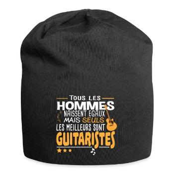 Guitariste Guitare Musique Humour Musicien Noël - Bonnet en jersey - noir - Devant