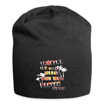 Witziger Spruch - Jersey-Beanie - Schwarz - Vorne