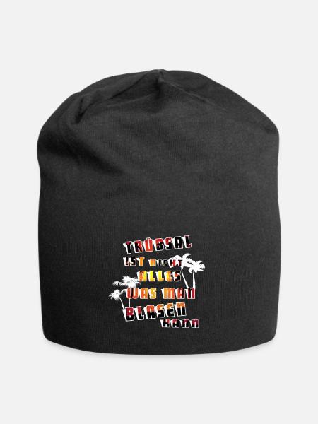 Witziger Spruch - Jersey-Beanie - Schwarz