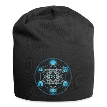 Metatrons Würfel, Heilige Geometrie, Körper - Jersey-Beanie - Schwarz - Vorne