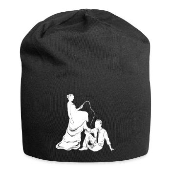 brautpaar ehepaar silhouette - Jersey-Beanie - Schwarz - Vorne