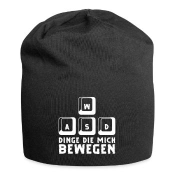 WASD Dinge die mich bewegen Gaming PC Keyboard - Jersey-Beanie - Schwarz - Vorne