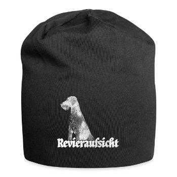 Revieraufsicht für Jäger + Jagd Deutsch Drahthaar - Jersey-Beanie - Schwarz - Vorne