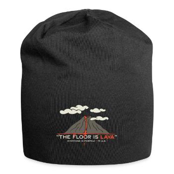 The Floor is lava Pompeji - Vulkan Ausbruch Vesuv - Jersey-Beanie - Schwarz - Vorne
