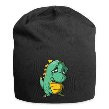 Trauriger Drache weint - Abschied Tränen - Jersey-Beanie - Schwarz - Vorne