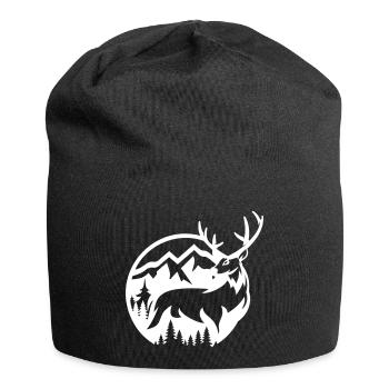 DEER DEER HUNTING GAME DEER MOTIF - Jersey Beanie - black - Front