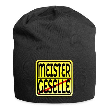 Meisterprüfung bestanden - MEISTER GESELLE - Jersey-Beanie - Schwarz - Vorne