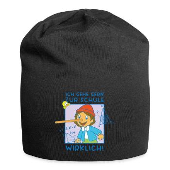 Pinocchio Und Gina - Ich Mag Schule - Jersey-Beanie - Schwarz - Vorne